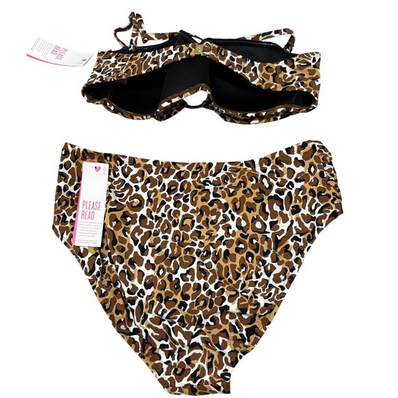 Lilly Pulitzer Leopard Print Bikini Swimsuit Set Size 14 My Favorite Spot NWT - Picture 2 of 4